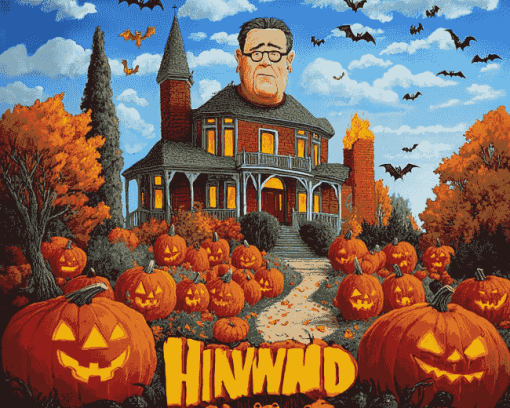 King Of The Hill Halloween Scene Diamond Painting