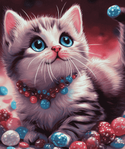 Kitten and Cartoons Diamond Painting