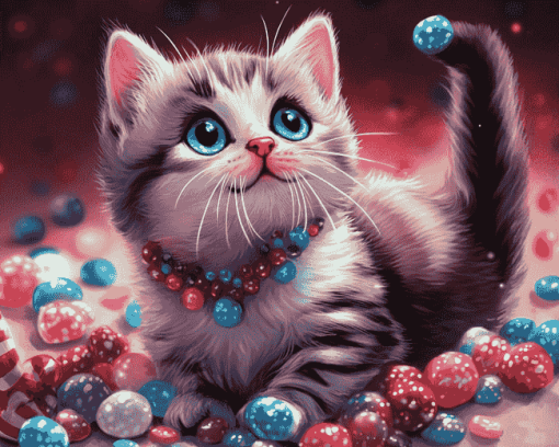 Kitten and Cartoons Diamond Painting