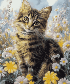 Kitten in Meadow Diamond Painting