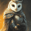 Knight Owl Warrior Diamond Painting