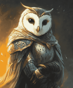 Knight Owl Warrior Diamond Painting