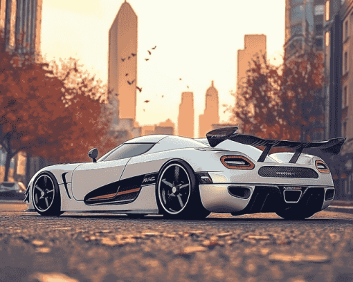 Koenigsegg Agera Sunset View Diamond Painting