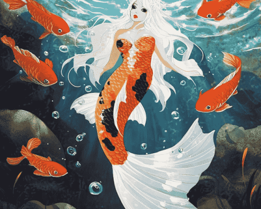 Koi Fantasy Mermaid Diamond Painting