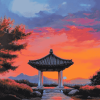 Korean Bell at Sunset Diamond Painting