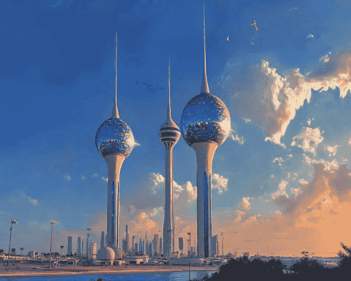 Kuwait City Skyline Diamond Painting