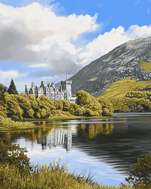 Kylemore Lake Scenery Diamond Painting