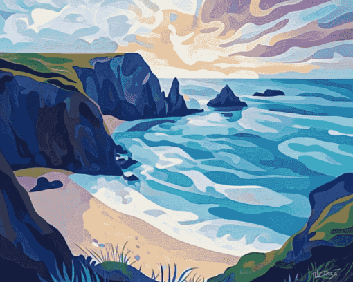 Kynance Cove Seascape Diamond Painting