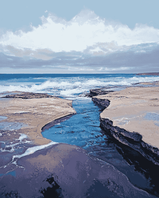 La Jolla Beach Seaside Diamond Painting