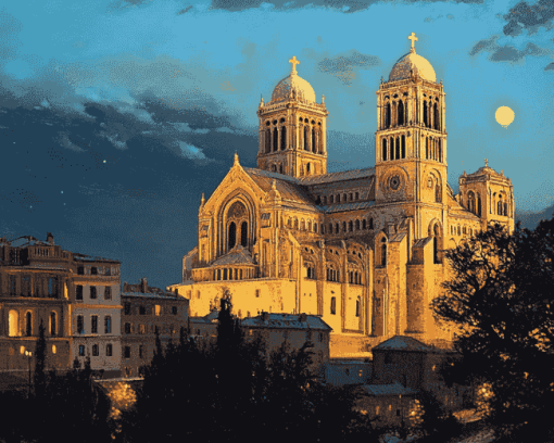 La Major Cathedral Nightscape Diamond Painting