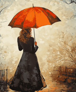 Lady With Umbrella Diamond Painting