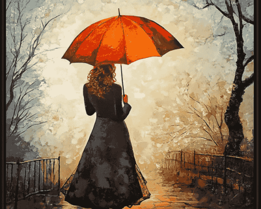 Lady With Umbrella Diamond Painting