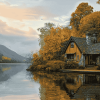 Lakeview English Cottage Diamond Painting