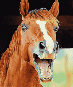 Laughing Horse Brown Diamond Painting