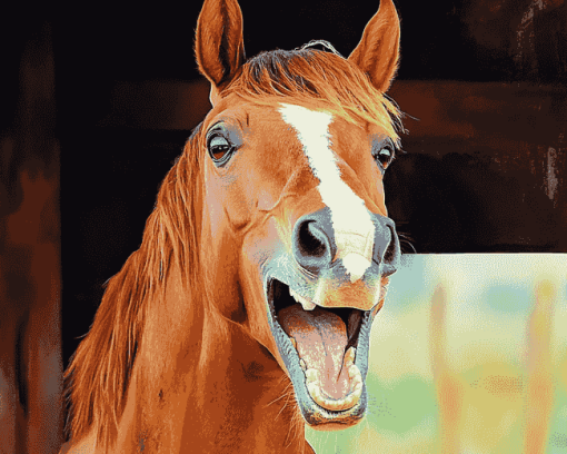 Laughing Horse Brown Diamond Painting