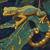 Leaf-Inspired Frog and Gecko Diamond Painting