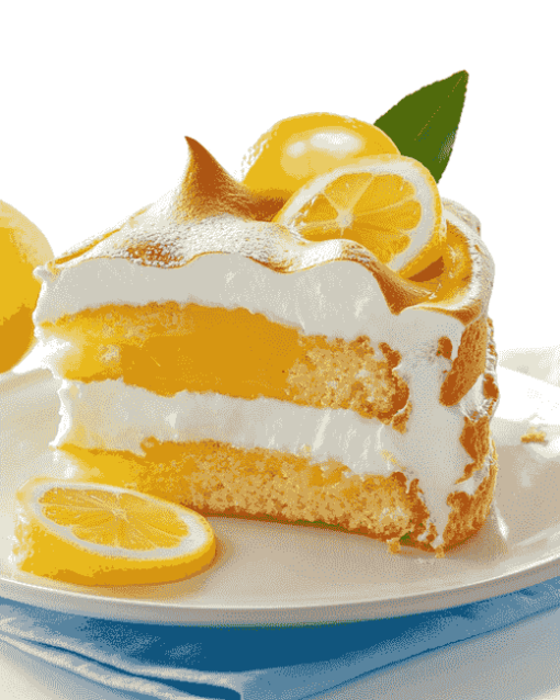 Lemon Meringue Cake Delight Diamond Painting