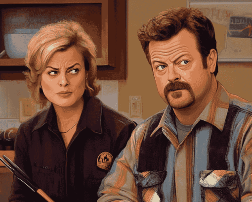 Leslie and Ron Pop Culture Diamond Painting