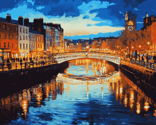 Liffey River Reflections Diamond Painting