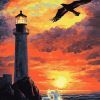 Lighthouse Fantasy Landscape Diamond Painting