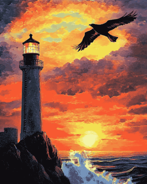 Lighthouse Fantasy Landscape Diamond Painting