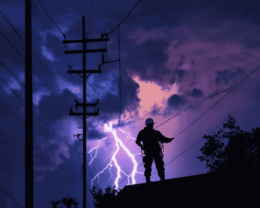 Lightning Lineman Diamond Painting