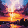 Lightning Sunset Diamond Painting