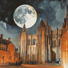 Lincoln Cathedral Night Scene Diamond Painting