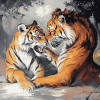 Lion vs Tiger Wildlife Diamond Painting