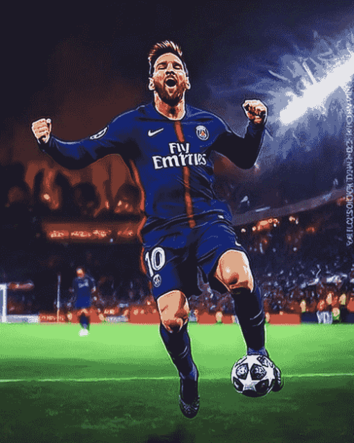 Lionel Messi Famous PSG Diamond Painting