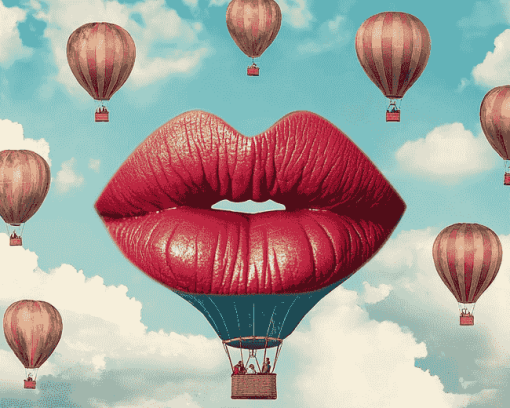 Lips Hot Air Balloons Diamond Painting