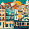 Lisbon Tram Cityscape Diamond Painting