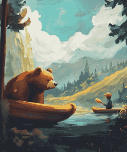 Little Boy and Bear Adventure Diamond Painting