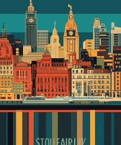 Liverpool Skyline Cities Diamond Painting