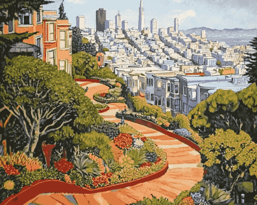 Lombard Street San Francisco Cityscape Diamond Painting