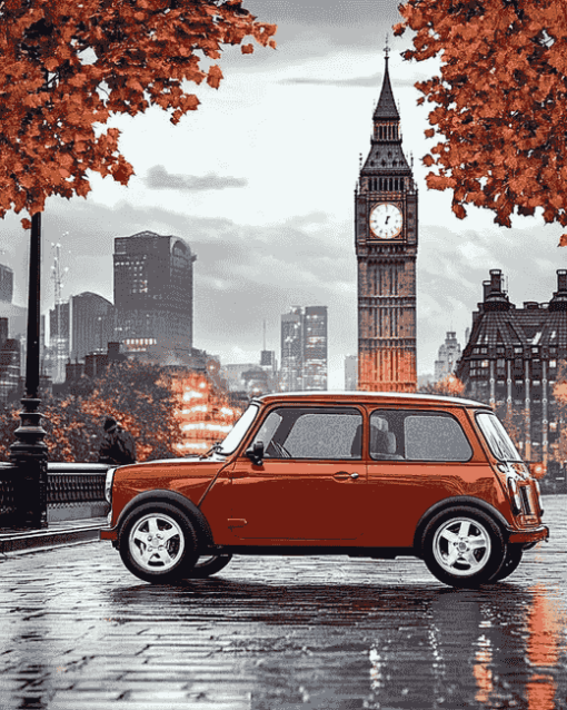 London Mini Car Cityscape Diamond Painting