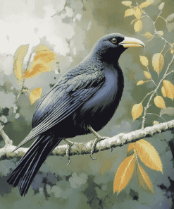 Lonely Huia Bird Diamond Painting