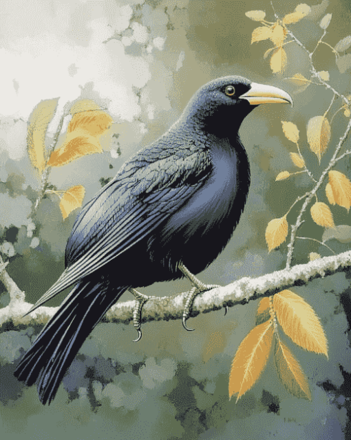 Lonely Huia Bird Diamond Painting