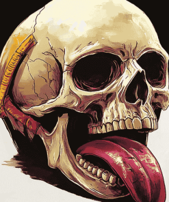 Long Tongue Skull Diamond Painting