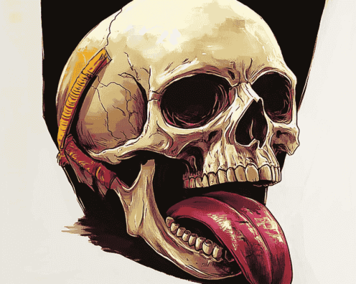 Long Tongue Skull Diamond Painting