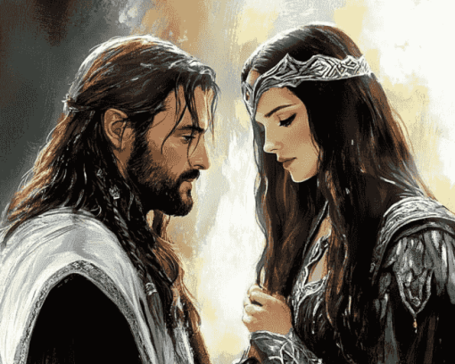 Lord of the Rings Aragorn and Arwen Diamond Painting