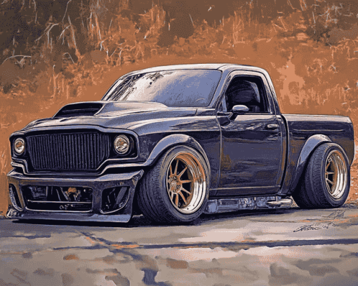 Lowered Dodge Cars Diamond Painting