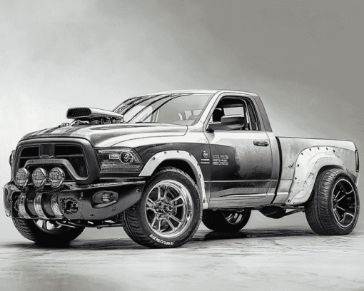 Lowered Dodge Ram Car Diamond Painting