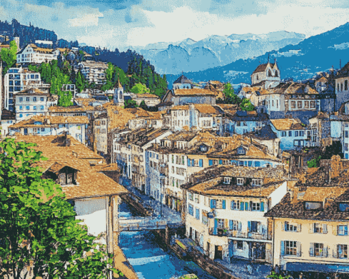 Lucerne Cityscape Switzerland Diamond Painting