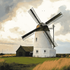 Lytham Windmill Landscape Diamond Painting