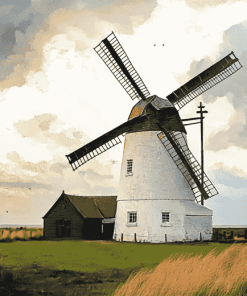 Lytham Windmill Landscape Diamond Painting