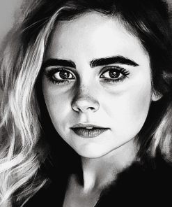 Mae Whitman Black and White Diamond Painting