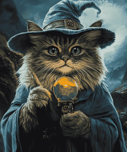 Magical Beard Cat Diamond Painting