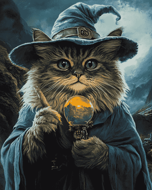 Magical Beard Cat Diamond Painting