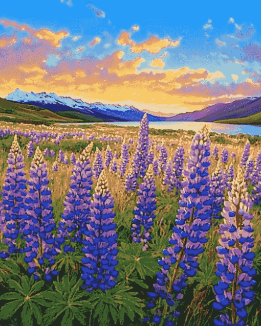 Majestic Lupine Fields Diamond Painting